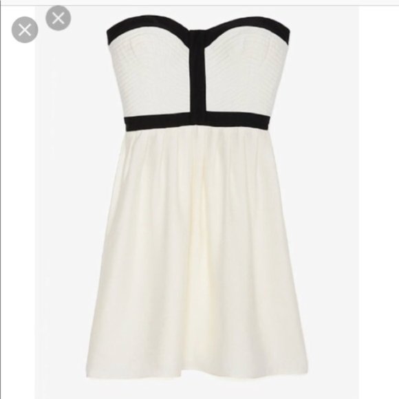 Parker Strapless Silk Dress Quilted Detail - Picture 1 of 7
